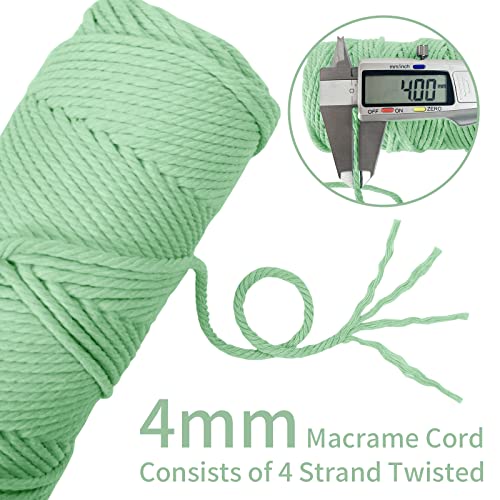 LEREATI Macrame Cord 4mm x 100m, Thick Macrame Rope Natural Cotton Rope Craft String - Image 3