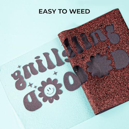 Image of HTVRONT Maroon Glitter HTV Heat Transfer Vinyl - 12 inch x 10ft Maroon Glitter Iron on Vinyl for Shirts, Glitter HTV Vinyl Rolls for Heat Transfer Design