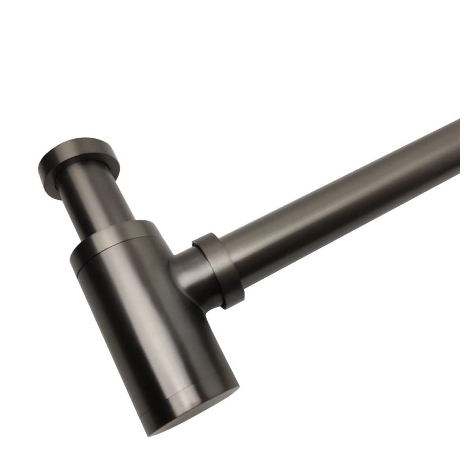 P Type Trap Brass Body Basin Wast Drain Wall Connection Plumbing P-Traps Wash Pipe Bathroom Sink Trap for Home(Grey)
