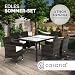 CASARIA® Polyrattan Gartenmöbel Set 7 teilig Stühle stapelbar inkl. 7cm Auflagen 150x90cm Gartentisch Terrasse Balkon Möbel Sitzgruppe Essgruppe Braun