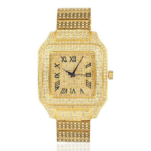 Montre en Or Homme avec Diamant Moissanite Idée Cadeau Luxe