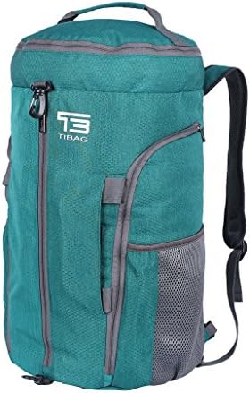 TB TIBAG 35L/40L Packable Lightweight Waterproof Travel Sports Duffel Backpacks Bag (40L, DARK GREEN)