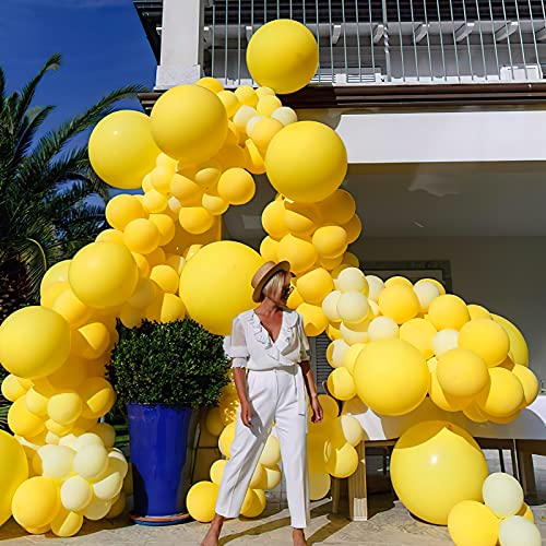 Image of PartyWoo Yellow Balloons 4pcs 36 Inch Yellow Latex Helium Balloons for Birthday Baby Shower Graduation Sunflower Anniversary Engagement Bee Hawaiian Beach Lemon Theme Party Decorations Yellow-Y55