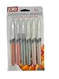 Joie Garnishing Knives Set, Flexible Stainless Steel Blades, BPA Free, Dishwasher Safe, 6 Pack