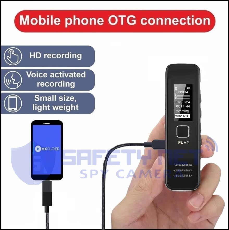 Image of SAFETYNET Voice Recorder Collection | USB, Pen, Keychain & Locket Style Recorders | 8GB-64GB | Compact & Portable Digital Audio Recorder (Model Number-12)