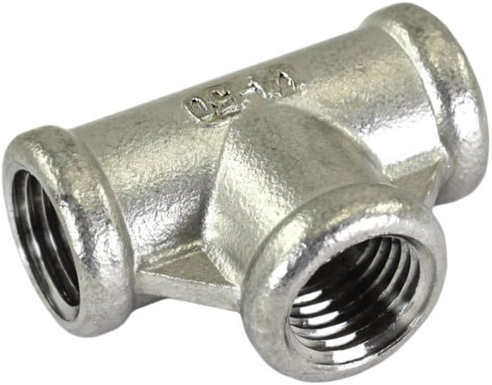 Duda Energy 1/2" Female Ports Stainless Steel Fittings Tee, 5 Pack