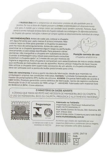 Chupeta Nature PP Tamanho 1 (0-6 M), Multikids Baby,ul/Verde