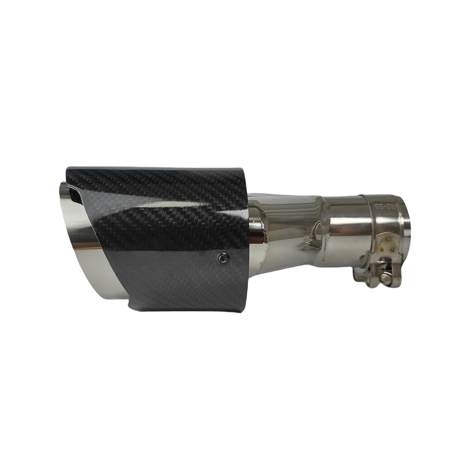 Car Silencer 1 szt. Uniwersalny samochód z włókna węglowego błyszcząca końcówka tłumika polerowanie kształt Y podwójne wyjście rura wydechowa tłumiki dekoracja(63.5mm-89mm-Left)