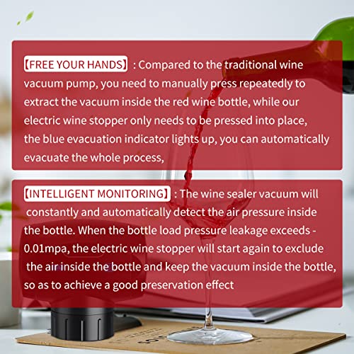 Marofin Electric Wine Saver Vacuum Pump With Wine Stopper-Wine Bottle Sealer #TOP3