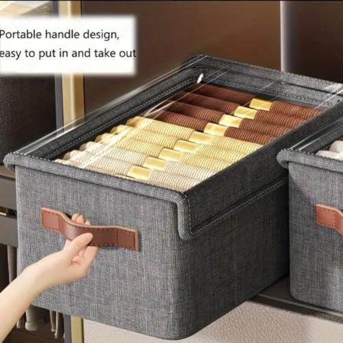 Image of Kian PVC Storage Basket With Lid and without lid Clothes Organizer Storage Box Steel Frame Wardrobe Organizer Foldable Clothes Storage Box 26 Liter (Pack of 1) (Grey)