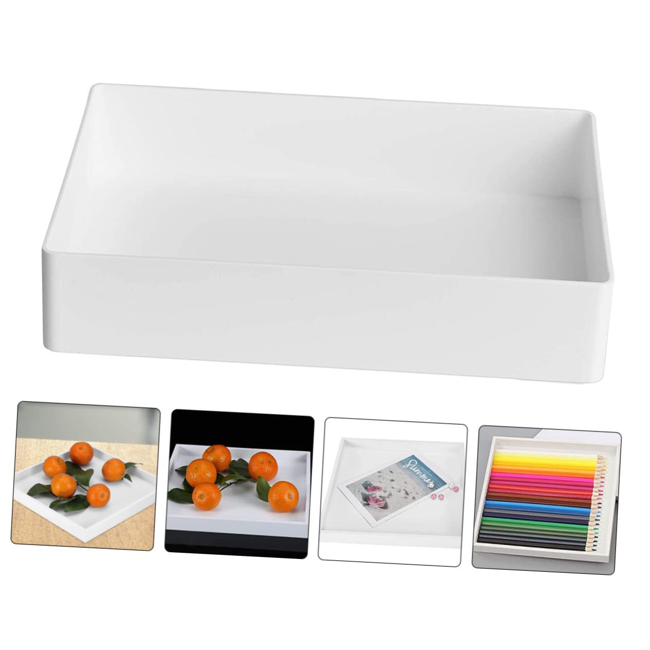 Plateau de Rangement Blanc en Polypropylène Résistant aux Produits Chimiques, Transportable, pour Outils et Petits Consommables de Laboratoire