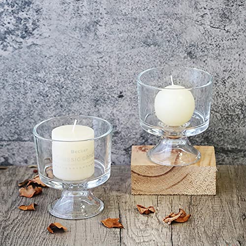 Almoxvye 6 Pack 10 Oz Glass Dessert Bowls, Footed Trifle Bowls Crystal Glass Ice Cream Cups For Ice Cream, Fruit, Pudding, Snack #TOP5