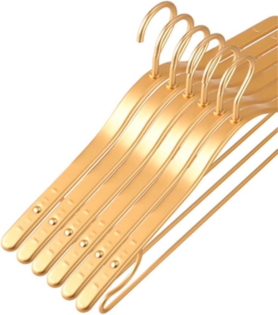 10pcs Metal Clothing Hanger Aluminum Alloy Non-Slip Thicken Winter Coat Hanging Rack Home Space Saver Storage Clothes Hangers(Gray)