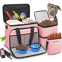 Abrimelodi 6 Set Dog Travel Bag, Large Pet Travel Kit For Supplies