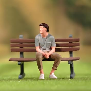 1/18 Scale Scene Props Figure Man with Curly Hair Sitting Posture Miniature Action Figure Model