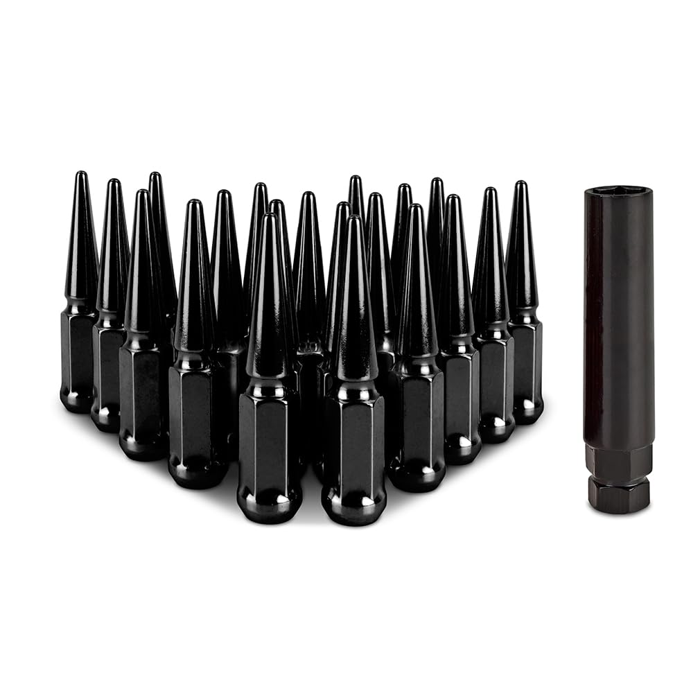 Mishimoto Spiked Lug Nuts, M12x1.5, 20-PC Set, Black
