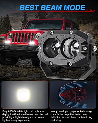 Braveway 4 Inch Led Pod Lights 80W 9600Lm White Spot Beam Off Road Work Driving Led Spot Light For Truck Pickup Motorcycle Suv Atv Utv 4X4 Pack Of 2 #TOP1