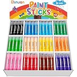 144 Pcs Ellinjan Tempera Paint Sticks For Kids, 12 Classic Colors, Washable & Quick-Drying Twistable Solid Paint, Bulk Art Supplies for Drawing & Painting, Back to School Art Supplies for Kids Classroom