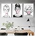Produktbild QZROOM Audrey Hepburn Kaugummi Wandkunst Leinwand Mode Poster & Marilyn Monroe Drucke Gemälde Bilder Wohnkultur - 40x60cmx3Pcs - Kein Rahmen