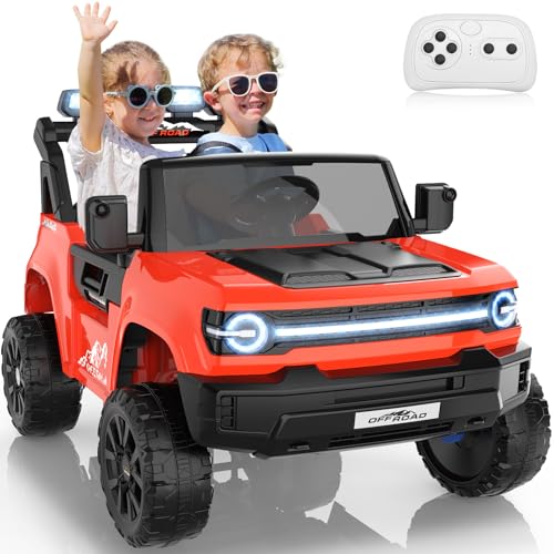 Hikole 24V 2 Seater Ride on Car Toys for Big Kids with Remote Control, XXL Electric Vehicle w/22'' Seat, 4WD, Rear Stora - Detailed View
