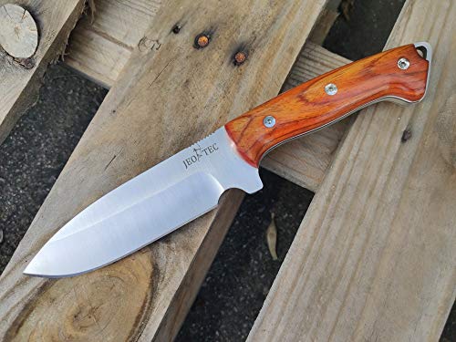 JEO-TEC Nº39 Full Tang Knife for Bushcraft Survival Hunting Fishing Camping, Fixed Blade 11" MOVA Steel, Sheath and Fire Starter - Handmade - Thumbnail 7