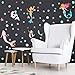 Mermaid Wall Decals Peel and Stick Sticker Girls Bedroom Decor and Stars&Bubbles-Galaxy Color
