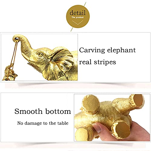 Boragai Elephant Statue - Elephant Decor For Mom Women Gifts Elephant Figurines For Home Living Room Decor Shelf Office Bookshelf Ornaments - Gold #TOP6