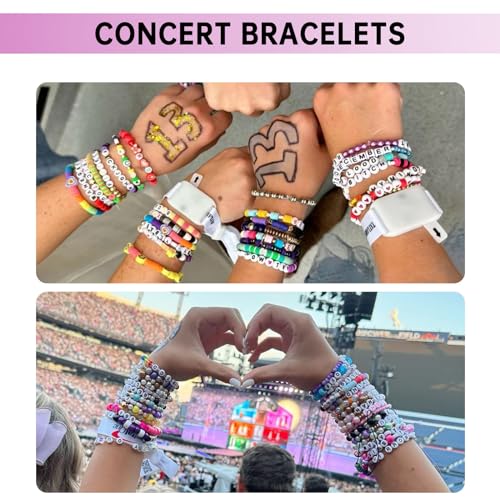Image of Redtwo Friendship Bracelet Kit Concert Bracelets Merch, 2 boxs 7200pcs Clay Beads Jewelry Making Kit with Number Letter Beads Album Inspired Bracelets Gift for Girls Kids Teen Crafts