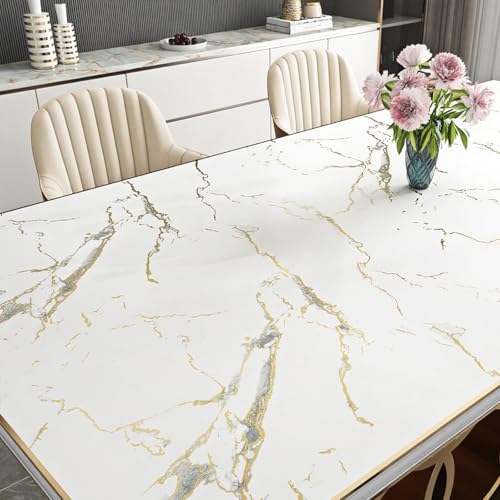 YENHOME Tapeten Selbstklebende Tapete Marmor Weiß 40x500cm Möbelfolie Marmor Folie Weiß Gold Matt für Arbeitsplatte Küche Modern Folie… – Ansicht 4