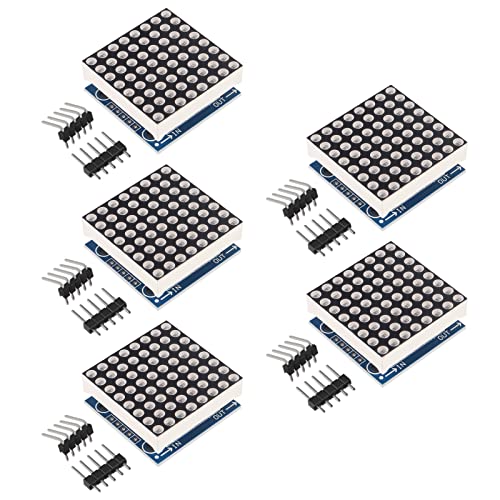 Aceirmc 5Pcs Max7219 8X8 Dot Matrix Led Display Module 5V Mcu Control Max7219 88 Led Dot Matrix Diy Kit (B) #TOP25