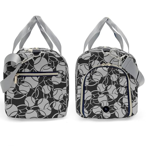 Gym Bags Custom Gray Balck Baseball Grey Duffel Bag with Name Adjustable Shoulder Strap Travel Bag for Teens3