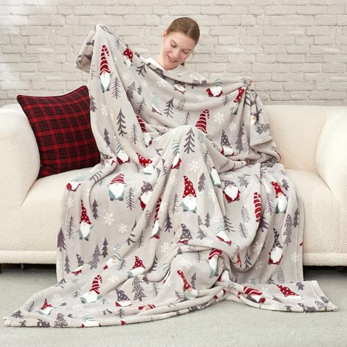 Cozy Bliss Gnome Throw Blanket Christmas Blanket Warm...