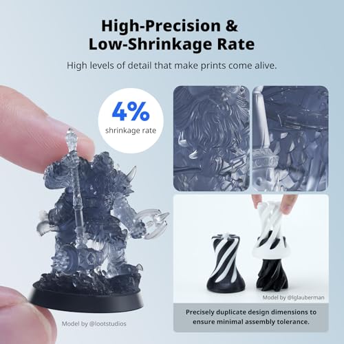 Image of ANYCUBIC Water Washable ABS-Like Resin 3.0, 3D Printer Resin, High Toughness and High Precision, Easy to Post-Process, Low Odor, Wide Compatibility for All LCD 3D Printers (Smoky Black, 1kg)