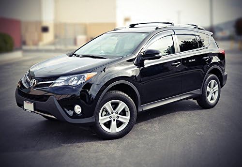WellVisors Window Visors Wind Deflectors Compatible with Toyota 2013-2018 RAV4 with Chrome Trim Rain Guards 3-847TY014