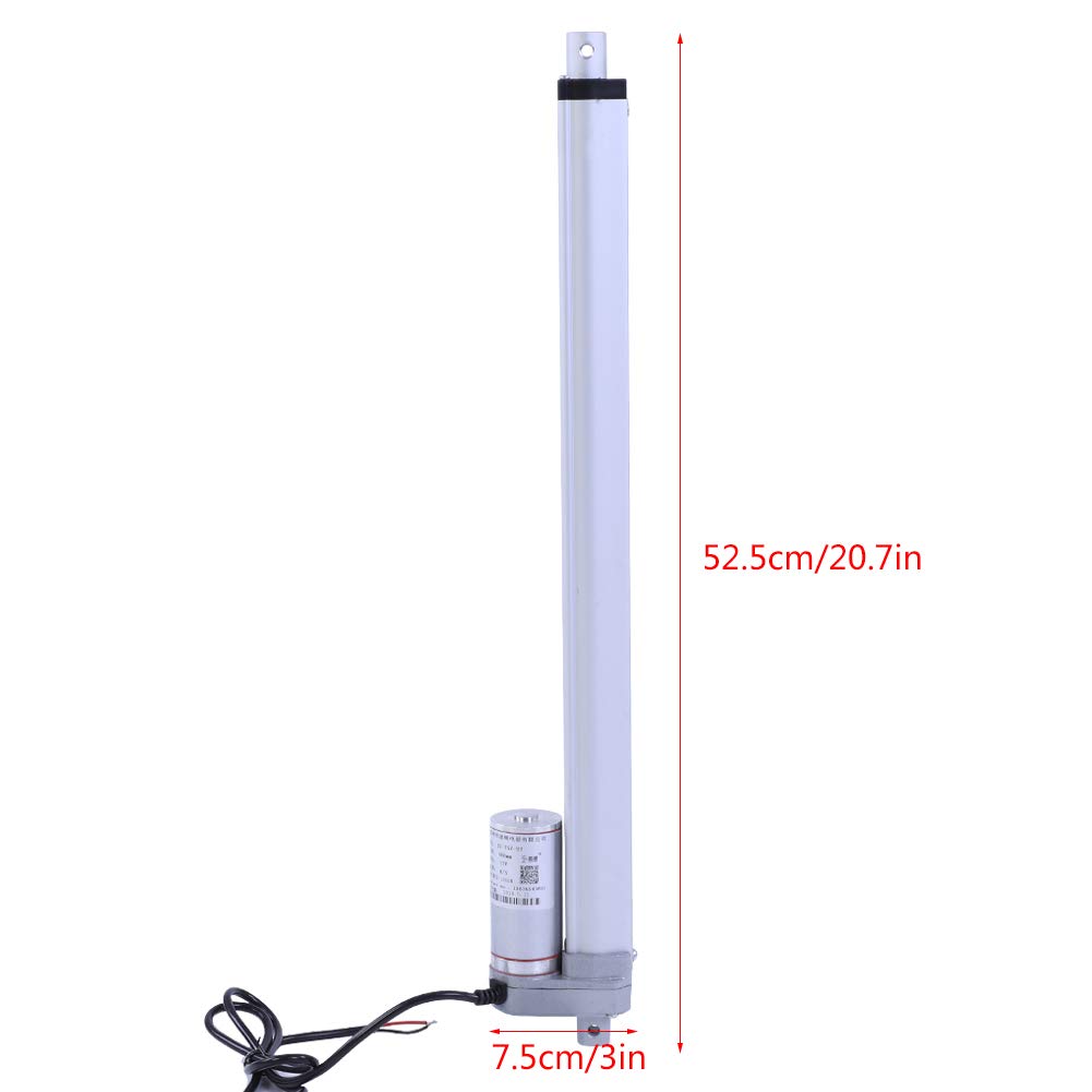 12V Linear Actuator, Force 1500N Stroke 200-750mm Lift Electric Motor, Quiet Clean Operation, Reliable Performance for Automotive, Devices, Engineering Industry, Water, Dust (400mm)