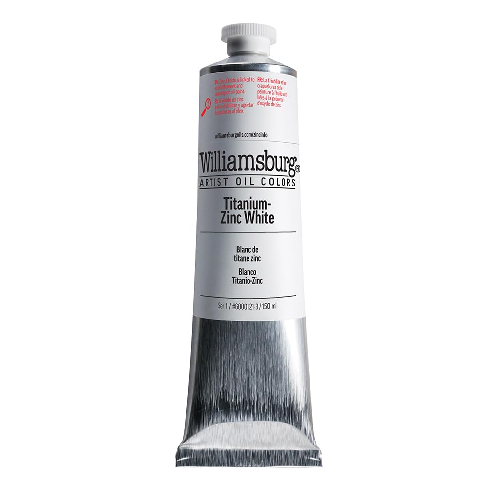 Williamsburg Artist Oil Colors by GOLDEN, Titanium - Zinc White, 150 ml tube, Professional Oil Paint, Opaque