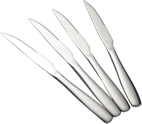 Miniatura 6 de Ggbin Cuchillo para carne de acero inoxidable, juego de 4