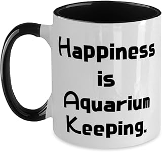 Perfect Aquarium Keeping Two Tone 11oz Mug, Happiness is, Gifts For Friends, Present From Friends, Cup For Aquarium Keeping