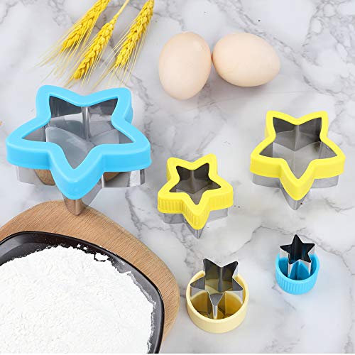 5Pcs Star Cookie Cutter Set - Stainless Steel Pentagram Cutter Molds For Sandwiches, Cookies, Fruits And Vegetables, Kitchen Baking Accessories For Diy Bento And Cakes #TOP3