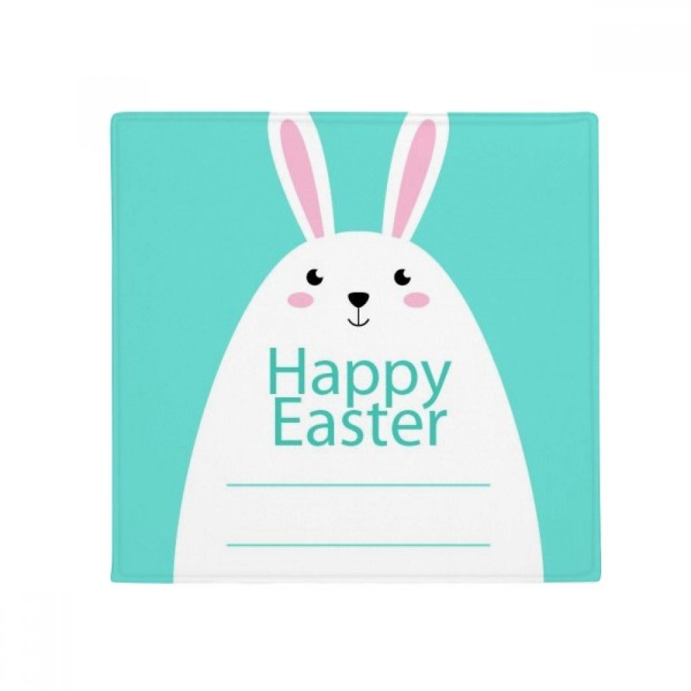 Tapis lapin Pâques bleu 80cm antidérapant pour cuisine et entrée de maison festive