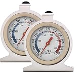 INRIGOROUS Stainless Steel Dial Oven Thermometer - Pack of 2, Portable Food Cooking & Baking Temperature 50-300℃ Measurement Range for Home Kitchen