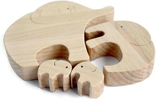 Miniatura 4 de 1 juego de elefante de madera para la familia, decoración de elefantes, decoración de elefantes, figuras coleccionables para el hogar, oficina,