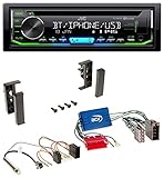 Bluetooth-Freisprechfunktion (HFP 1.6) & Audiostreaming (A2DP) inkl. erweiterter Steuerung & Suchfunktionen (AVRCP 1.5); Spotify Control (Android via Bluetooth, iPhone via USB oder Bluetooth); EASY PAIRING-Funktion für iPhone & Android; Kompatibel mit Sprachsteuerung Siri; Verbindung von 2 Handys gleichzeitig; JVC Streaming DJ erlaubt das Audiostreamen von bis zu 5 verbundenen Smartphones; JVC Remote App - steuern Sie das Autoradio über die exklusive Fernbedienungs-App!; Android Musi
