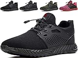 [page_title]-JACKSHIBO Sicherheitsschuhe Arbeitsschuhe Herren Damen s3 Leicht Schutzschuhe mit Stahlkappen Sportlich Atmungsaktiv, 30-schwarz, 42 EU