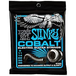 Ernie Ball Extra Slinky Cobalt Cordes pour guitare électrique, calibre 8-38 - Les Beatles, Paul McCartney, John Lennon, RIngo Starr, George Harrison