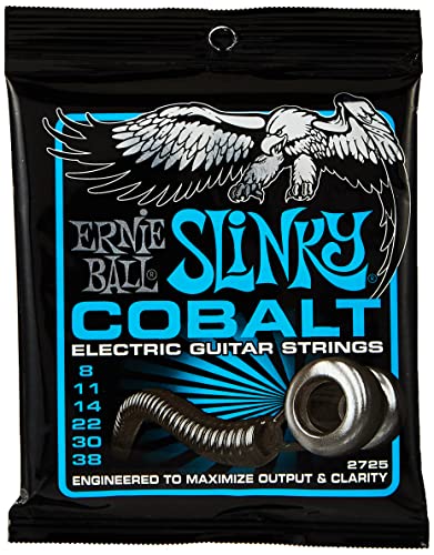 Ernie Ball Extra Slinky Cobalt Cordes pour guitare électrique, calibre 8-38 - Les Beatles, Paul McCartney, John Lennon, RIngo Starr, George Harrison Ernie Ball Extra Slinky Cobalt Cordes pour guitare électrique, calibre 8-38