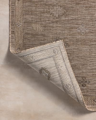 Image of Loloi Birch Collection BIR-03 Natural /Sand 3'-6 inch x 5'-6 inch, .25 inch Pile Height, Area Rug, Indoor /Outdoor, Durable, Neutral, Easy Clean, Rug for Patio, Deck, Entry, Balcony, Outdoor Space