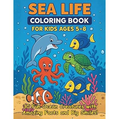 Sea Life Coloring Book for Kids Ages 5-8