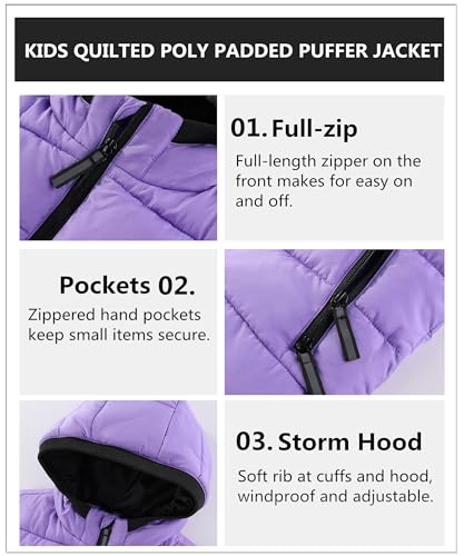 Hiheart Boys Girls Zip-up Fleece Lined Cotton Padded Vest with Hood4