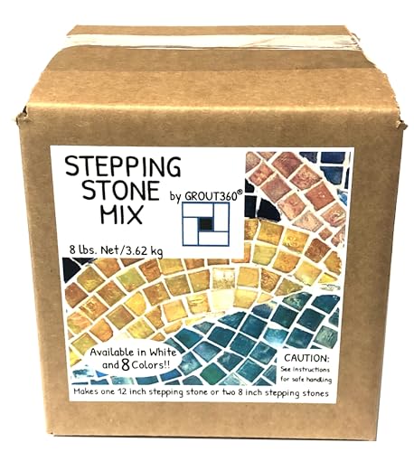 Grout 360 Premium Stepping Stone Mix - 8 Pound Box White Concrete Mixture
